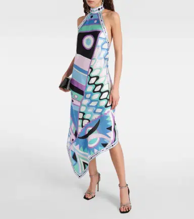 Pucci Vivara halterneck silk midi dress | Thumbnail 2 Pucci Vivara halterneck silk midi dress | Thumbnail 2