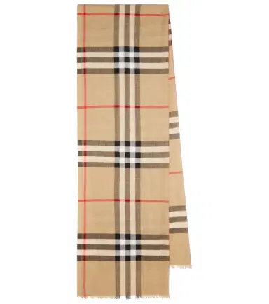 Burberry Check wool and silk scarf | Thumbnail 1 Burberry Check wool and silk scarf | Thumbnail 1