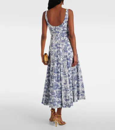 Staud Wells printed cotton poplin midi dress | Thumbnail 2 Staud Wells printed cotton poplin midi dress | Thumbnail 2