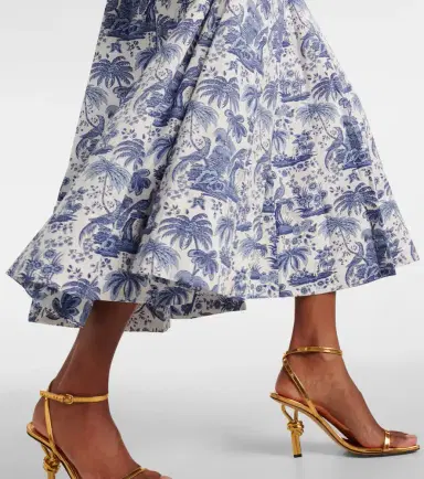 Staud Wells printed cotton poplin midi dress | Thumbnail 3 Staud Wells printed cotton poplin midi dress | Thumbnail 3