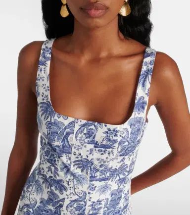 Staud Wells printed cotton poplin midi dress | Thumbnail 4 Staud Wells printed cotton poplin midi dress | Thumbnail 4