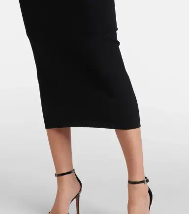 Alaia Alaïa Vienne cutout jersey midi skirt | Thumbnail 2 Alaia Alaïa Vienne cutout jersey midi skirt | Thumbnail 2