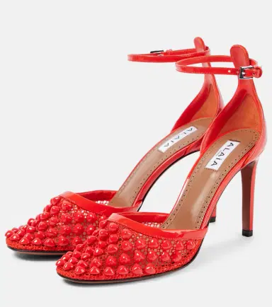 Alaïa Alaïa Studded mesh and leather pumps | Thumbnail 2 Alaïa Alaïa Studded mesh and leather pumps | Thumbnail 2