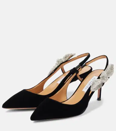 Aquazzura Very Bow Tie Crystal 65 slingback pumps | Thumbnail 3 Aquazzura Very Bow Tie Crystal 65 slingback pumps | Thumbnail 3