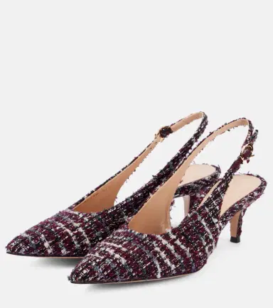 Gianvito Rossi 55 bouclé slingback pumps | Thumbnail 3 Gianvito Rossi 55 bouclé slingback pumps | Thumbnail 3