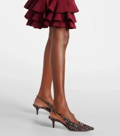 Gianvito Rossi 55 bouclé slingback pumps | Thumbnail 6 Gianvito Rossi 55 bouclé slingback pumps | Thumbnail 6