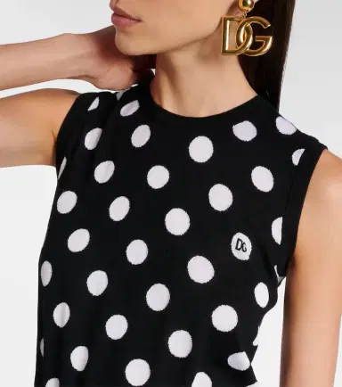 Dolce & Gabbana Polka-dot wool and silk tank top | Thumbnail 3 Dolce & Gabbana Polka-dot wool and silk tank top | Thumbnail 3