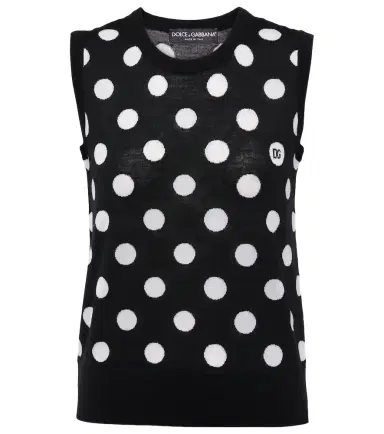 Dolce & Gabbana Polka-dot wool and silk tank top | Thumbnail 1 Dolce & Gabbana Polka-dot wool and silk tank top | Thumbnail 1
