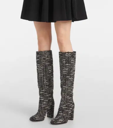 Gianvito Rossi Bouclé knee-high boots | Thumbnail 5 Gianvito Rossi Bouclé knee-high boots | Thumbnail 5