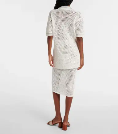 Versace Embroidered crochet cotton polo shirt | Thumbnail 5 Versace Embroidered crochet cotton polo shirt | Thumbnail 5