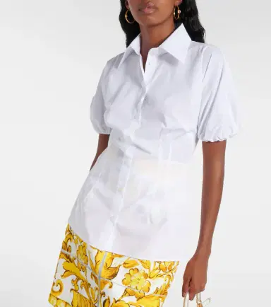 Dolce & Gabbana Puff-sleeve cotton poplin blouse | Thumbnail 4 Dolce & Gabbana Puff-sleeve cotton poplin blouse | Thumbnail 4