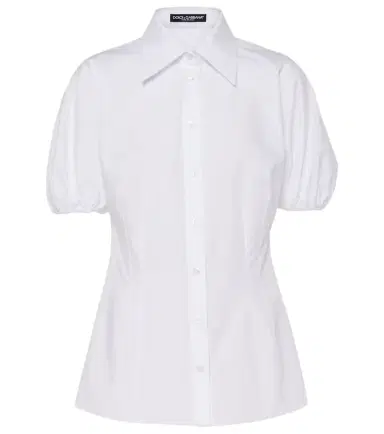 Dolce & Gabbana Puff-sleeve cotton poplin blouse | Thumbnail 1 Dolce & Gabbana Puff-sleeve cotton poplin blouse | Thumbnail 1