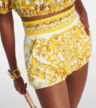 Dolce & Gabbana Majolica high-rise cotton shorts | Thumbnail 2 Dolce & Gabbana Majolica high-rise cotton shorts | Thumbnail 2