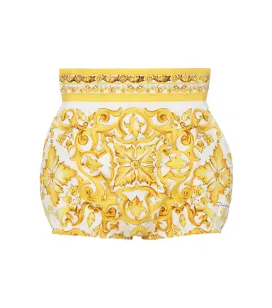 Dolce & Gabbana Majolica high-rise cotton shorts | Thumbnail 1 Dolce & Gabbana Majolica high-rise cotton shorts | Thumbnail 1