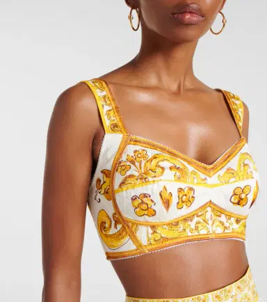 Dolce & Gabbana Majolica poplin crop top | Thumbnail 3 Dolce & Gabbana Majolica poplin crop top | Thumbnail 3
