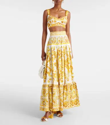 Dolce & Gabbana Majolica poplin crop top | Thumbnail 4 Dolce & Gabbana Majolica poplin crop top | Thumbnail 4