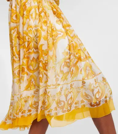 Dolce & Gabbana Majolica silk chiffon midi dress | Thumbnail 3 Dolce & Gabbana Majolica silk chiffon midi dress | Thumbnail 3