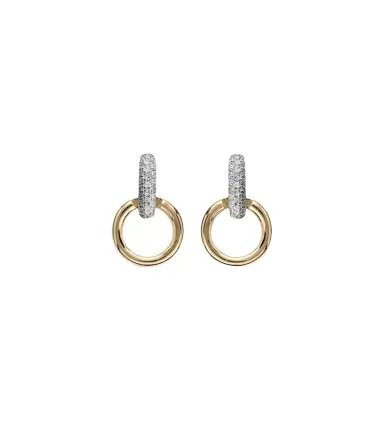 STONE AND STRAND Horsebit 14kt gold earrings with diamonds | Thumbnail 1 STONE AND STRAND Horsebit 14kt gold earrings with diamonds | Thumbnail 1