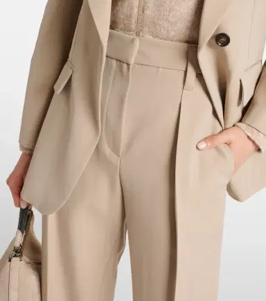 Brunello Cucinelli Wool-blend straight pants | Thumbnail 4 Brunello Cucinelli Wool-blend straight pants | Thumbnail 4