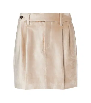 Brunello Cucinelli Cotton-blend velvet miniskirt | Thumbnail 1 Brunello Cucinelli Cotton-blend velvet miniskirt | Thumbnail 1