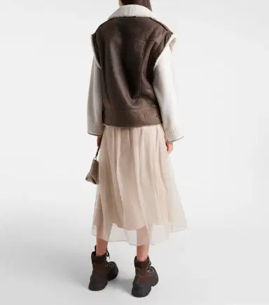 Brunello Cucinelli Shearling-lined leather vest | Thumbnail 2 Brunello Cucinelli Shearling-lined leather vest | Thumbnail 2
