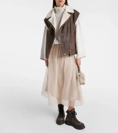 Brunello Cucinelli Shearling-lined leather vest | Thumbnail 3 Brunello Cucinelli Shearling-lined leather vest | Thumbnail 3