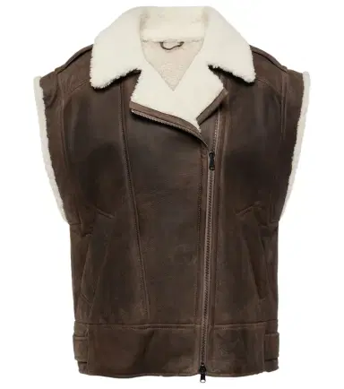 Brunello Cucinelli Shearling-lined leather vest | Thumbnail 1 Brunello Cucinelli Shearling-lined leather vest | Thumbnail 1