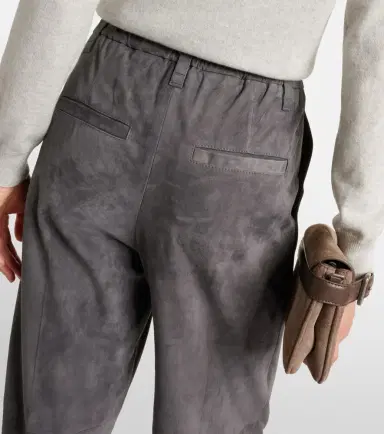 Brunello Cucinelli Suede straight pants | Thumbnail 2 Brunello Cucinelli Suede straight pants | Thumbnail 2