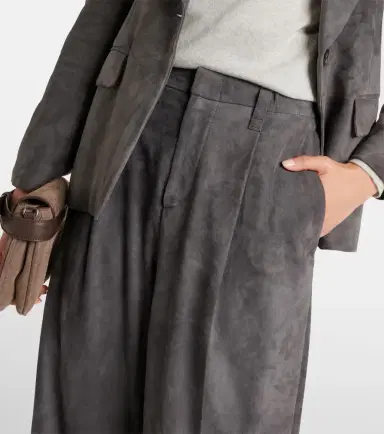 Brunello Cucinelli Suede straight pants | Thumbnail 5 Brunello Cucinelli Suede straight pants | Thumbnail 5