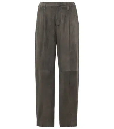 Brunello Cucinelli Suede straight pants | Thumbnail 1 Brunello Cucinelli Suede straight pants | Thumbnail 1