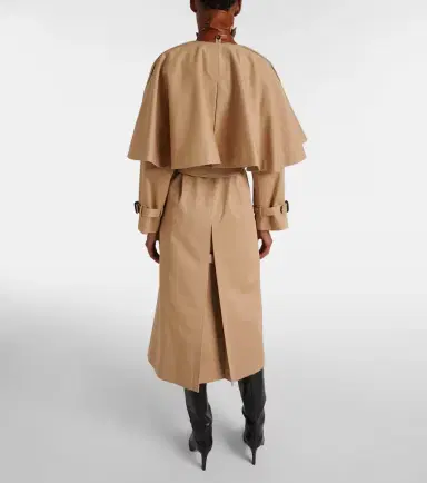 Chloe Chloé Caped cotton gabardine trench coat | Thumbnail 4 Chloe Chloé Caped cotton gabardine trench coat | Thumbnail 4