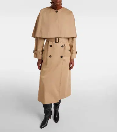 Chloe Chloé Caped cotton gabardine trench coat | Thumbnail 7 Chloe Chloé Caped cotton gabardine trench coat | Thumbnail 7