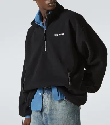 Miu Miu Fleece half-zip sweater | Thumbnail 5 Miu Miu Fleece half-zip sweater | Thumbnail 5