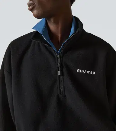 Miu Miu Fleece half-zip sweater | Thumbnail 8 Miu Miu Fleece half-zip sweater | Thumbnail 8