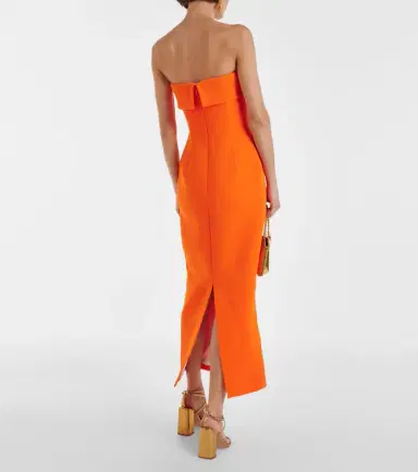 Emilia Wickstead Keeley strapless crêpe midi dress | Thumbnail 2 Emilia Wickstead Keeley strapless crêpe midi dress | Thumbnail 2
