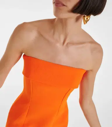 Emilia Wickstead Keeley strapless crêpe midi dress | Thumbnail 4 Emilia Wickstead Keeley strapless crêpe midi dress | Thumbnail 4