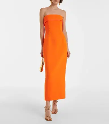 Emilia Wickstead Keeley strapless crêpe midi dress | Thumbnail 5 Emilia Wickstead Keeley strapless crêpe midi dress | Thumbnail 5