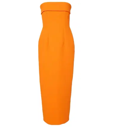 Emilia Wickstead Keeley strapless crêpe midi dress | Thumbnail 1 Emilia Wickstead Keeley strapless crêpe midi dress | Thumbnail 1