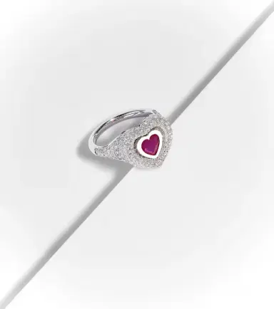 Kamyen Manaal 2.0 18kt white gold pinky ring with ruby and diamonds | Thumbnail 5 Kamyen Manaal 2.0 18kt white gold pinky ring with ruby and diamonds | Thumbnail 5