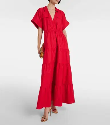 ADRIANA DEGREAS Tiered cotton maxi dress | Thumbnail 4 ADRIANA DEGREAS Tiered cotton maxi dress | Thumbnail 4