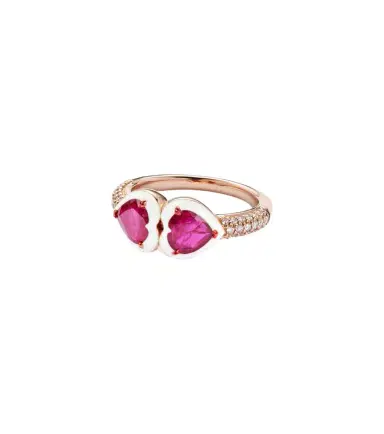 Kamyen 18kt rose gold ring with rubies and diamonds | Thumbnail 1 Kamyen 18kt rose gold ring with rubies and diamonds | Thumbnail 1