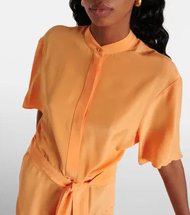 Stella McCartney Iconic silk crêpe de chine midi dress | Thumbnail 3 Stella McCartney Iconic silk crêpe de chine midi dress | Thumbnail 3