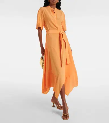 Stella McCartney Iconic silk crêpe de chine midi dress | Thumbnail 4 Stella McCartney Iconic silk crêpe de chine midi dress | Thumbnail 4