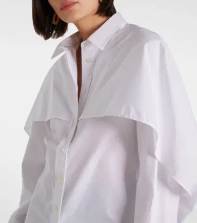 Stella McCartney Caped cotton blouse | Thumbnail 3 Stella McCartney Caped cotton blouse | Thumbnail 3