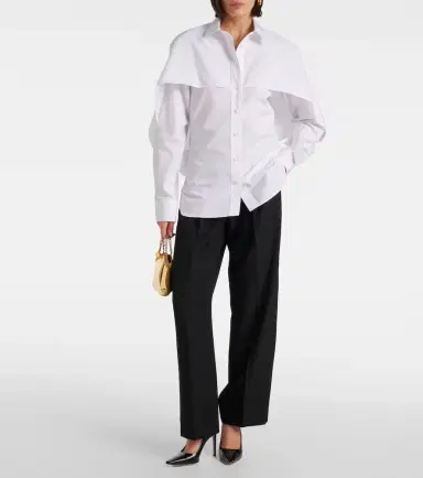 Stella McCartney Caped cotton blouse | Thumbnail 5 Stella McCartney Caped cotton blouse | Thumbnail 5