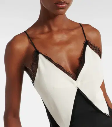 Victoria Beckham Lace-trimmed crêpe satin slip dress | Thumbnail 3 Victoria Beckham Lace-trimmed crêpe satin slip dress | Thumbnail 3