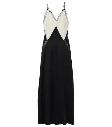 Victoria Beckham Lace-trimmed crêpe satin slip dress | Thumbnail 1 Victoria Beckham Lace-trimmed crêpe satin slip dress | Thumbnail 1