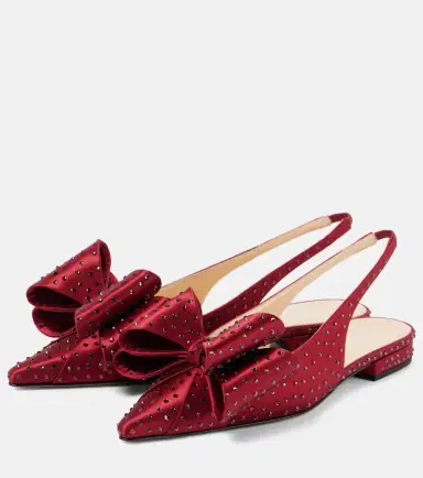 Mach & Mach Le Cadeau embellished satin slingback flats | Thumbnail 3 Mach & Mach Le Cadeau embellished satin slingback flats | Thumbnail 3