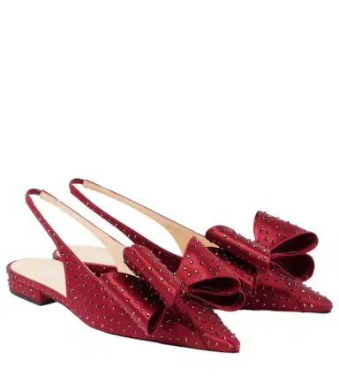 Mach & Mach Le Cadeau embellished satin slingback flats | Thumbnail 1 Mach & Mach Le Cadeau embellished satin slingback flats | Thumbnail 1