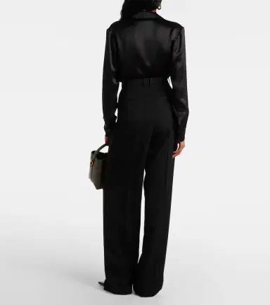 Saint Laurent High-rise wool wide-leg pants | Thumbnail 2 Saint Laurent High-rise wool wide-leg pants | Thumbnail 2